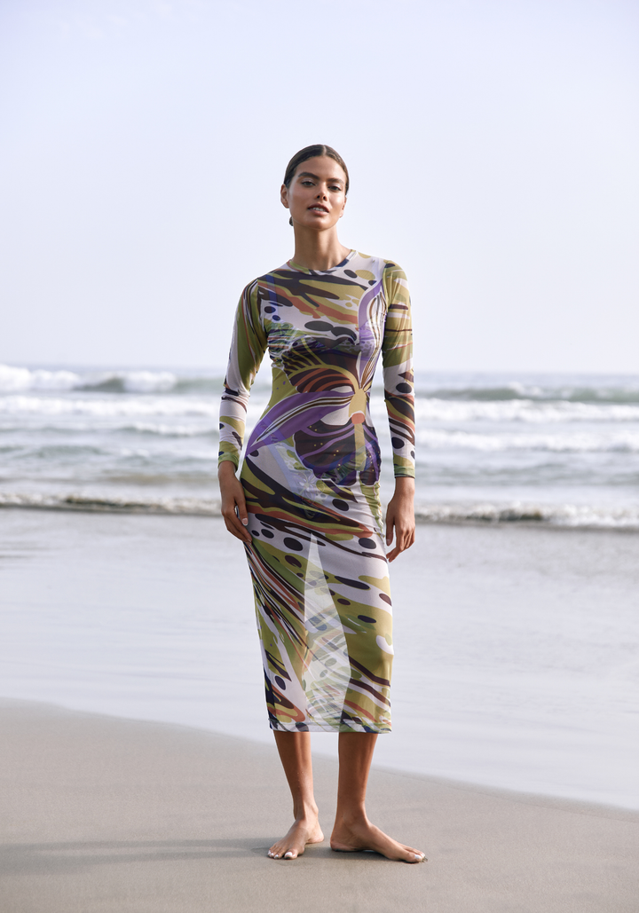 Orchid Bloom Mesh Dress